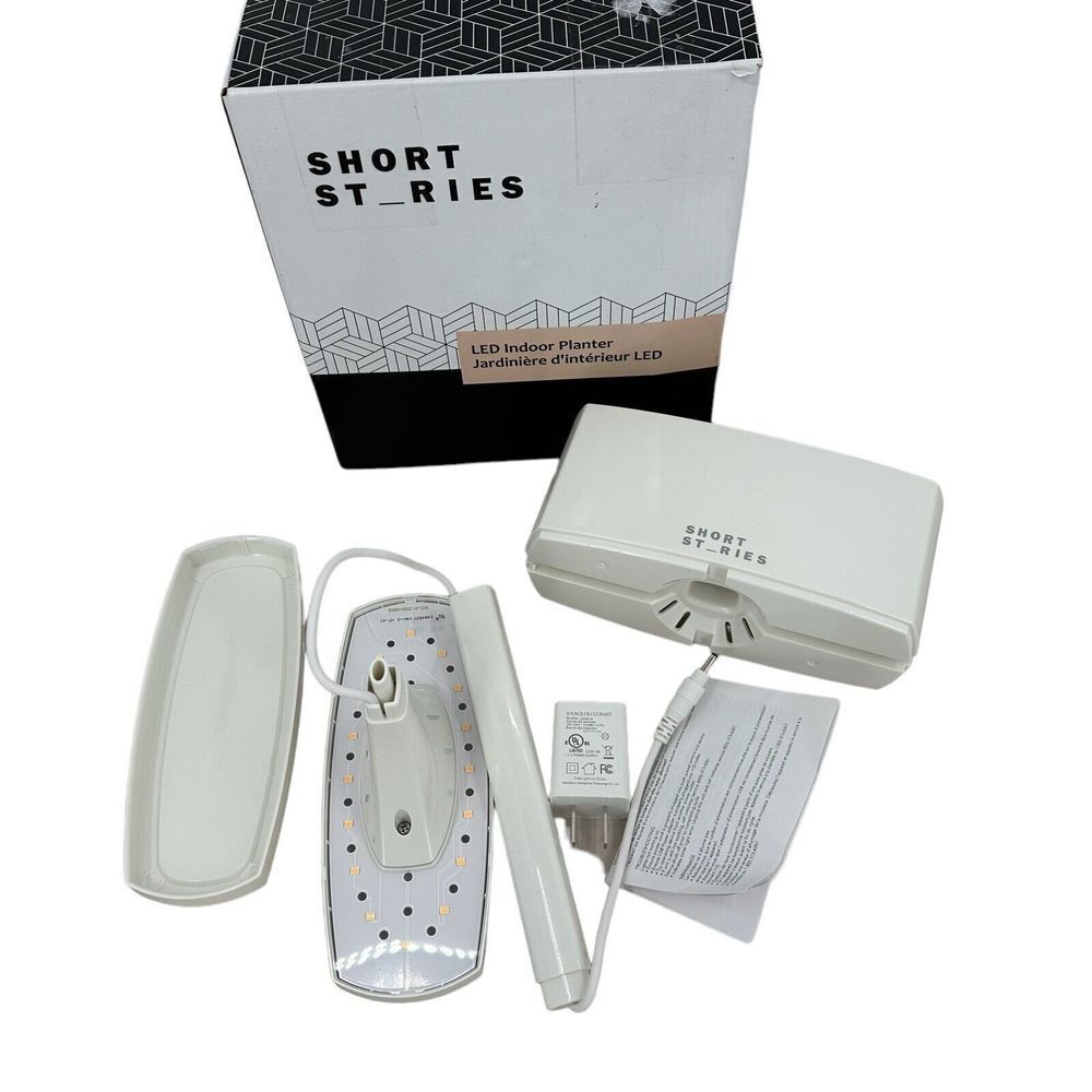 New Short Stories Led Indoor Plant  Planter Complete Set White New‎ In Box